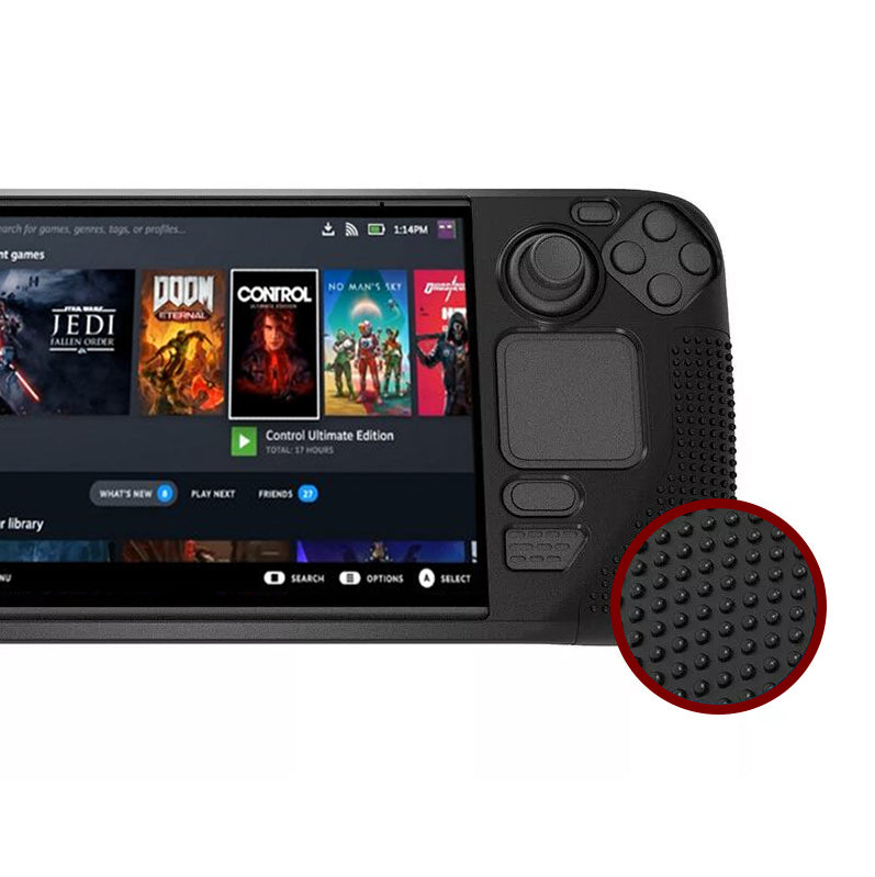 Protective Grip Case for STEAM DECK | Anti-Scratch | Handheld Silicone Grip Protector Cover (Black)