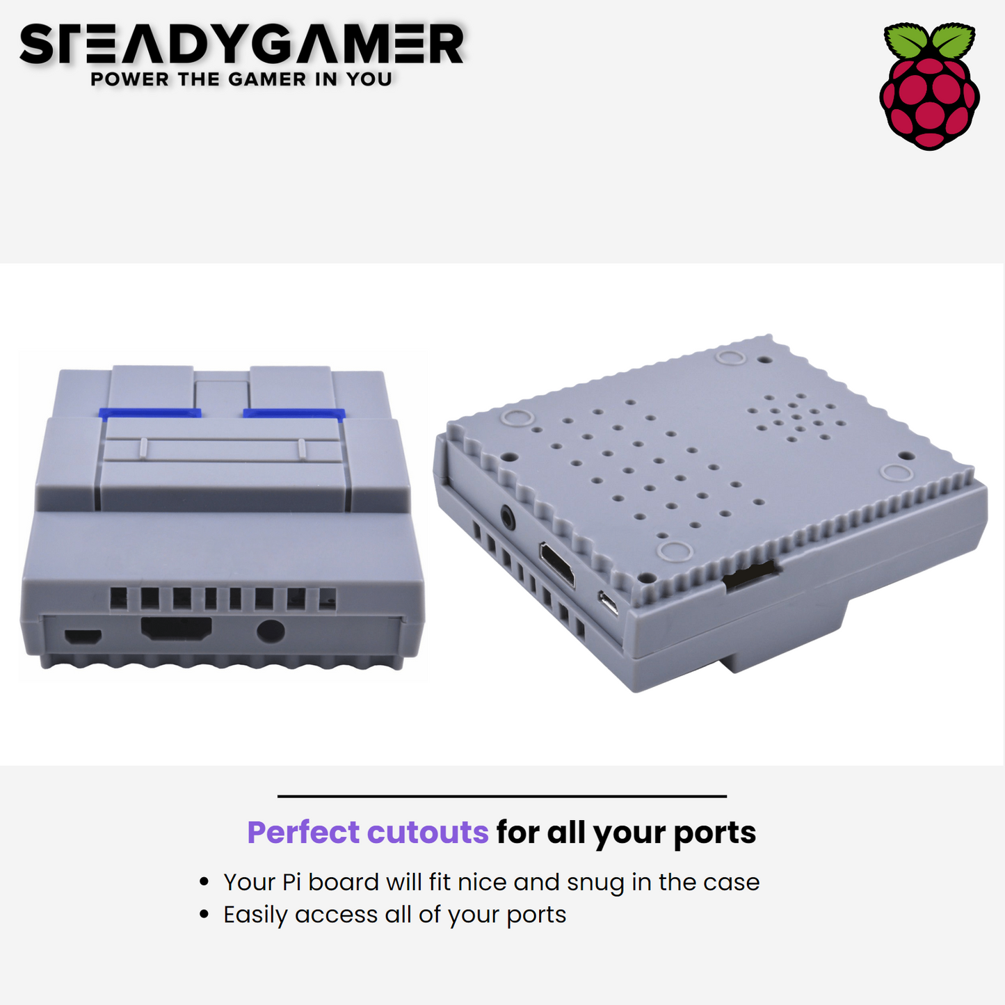 SNES Pi v2 Case for Raspberry Pi 3B+, 3B and 2B with Fan, and Heatsink (Version 2)